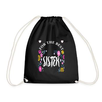 beste Schwester sister coole Schwester Geschenk - Turnbeutel - Schwarz - Vorne