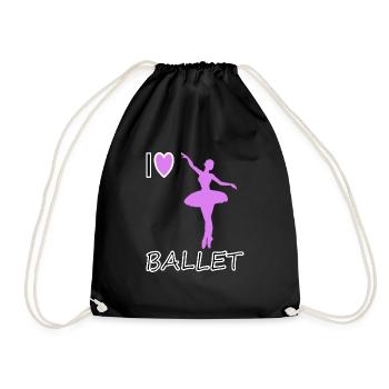 Love Ballet Dancing Ballet Dancer Gift Idea - Drawstring Bag - black - Front