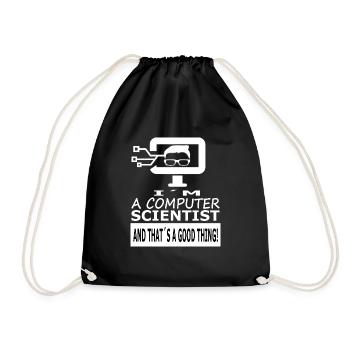 Ich bin Informatiker Informatik Computer Geschenk - Turnbeutel - Schwarz - Vorne
