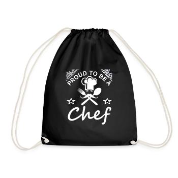 Ich bin Chefkoch lecker kochen Köchin Geschenkidee - Turnbeutel - Schwarz - Vorne