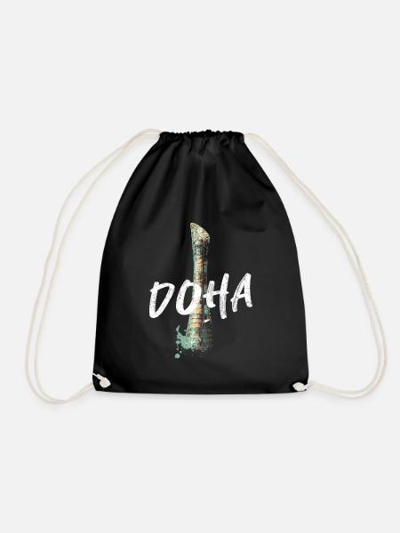 Sheikh Khalifa Stadium, Doha - Drawstring Bag - black
