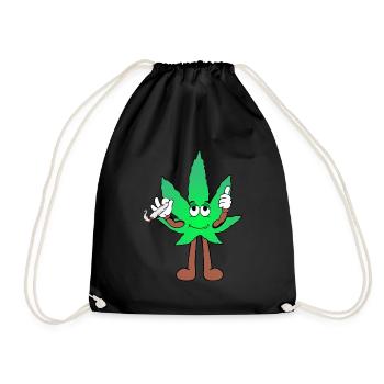 Der Bloom - Weed Cannabis Stoned Hanf Marihuana - Turnbeutel - Schwarz - Vorne