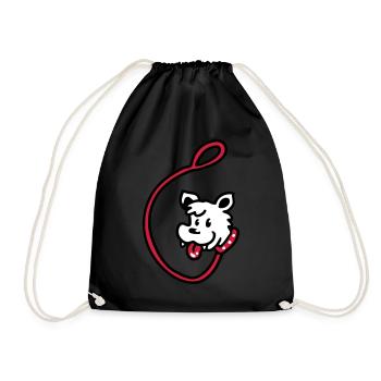 Dog Leash 3 - Drawstring Bag - black - Front