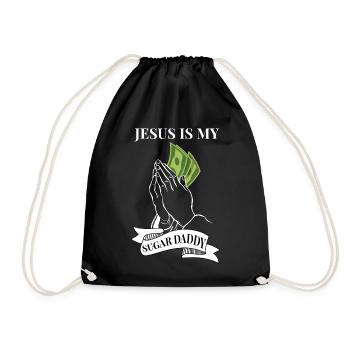 Jesus is my sugar daddy | Jesus is my Sugar Dad - Drawstring Bag - black - Front