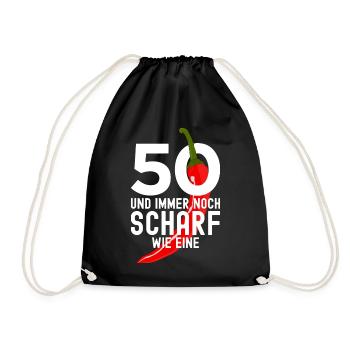 50. GEBURTSTAG JALAPENO 50 SCHARF WIE EINE CHILI - Turnbeutel - Schwarz - Vorne