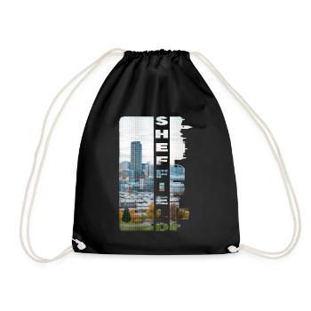 Sheffield England UK City Skyline Home Love - Drawstring Bag - black - Front