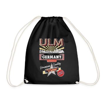 Ulm Deutschland Stadt Skyline Vintage Retro - Turnbeutel - Schwarz - Vorne