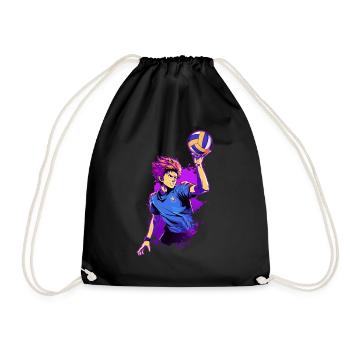 Joueur de volley-ball - Chemise Anime - Sac de sport léger - noir - Devant