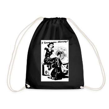 I Love You, Honey: Good 1950s Housewife - Drawstring Bag - black - Front