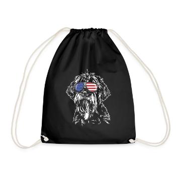 Korthals Griffon Amérique Flag Dogs Wilsigns - Sac de sport léger - noir - Devant