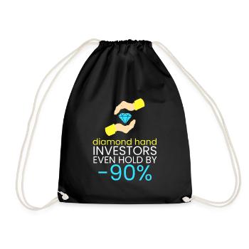 Diamond hands never sell - Drawstring Bag - black - Front