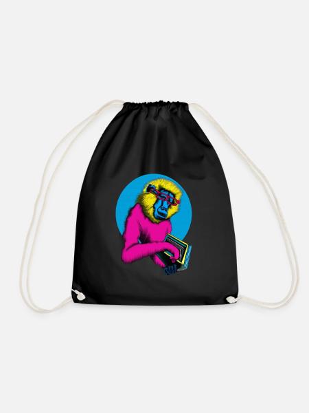 Cool Book Monkey - Turnbeutel - Schwarz
