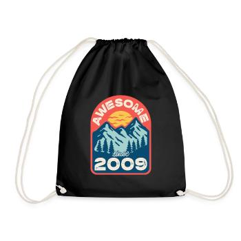 Awesome since 2009 - Drawstring Bag - black - Front