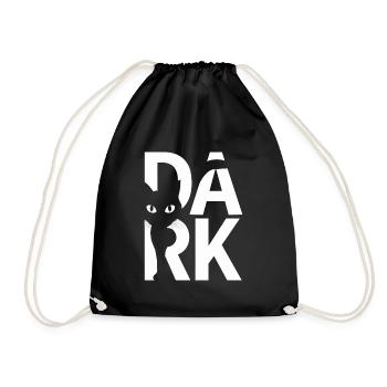 Dunkles Design mit schwarzer Katze und Typografie - Turnbeutel - Schwarz - Vorne