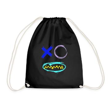 Face Graffiti Teeth - Drawstring Bag - black - Front
