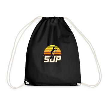 SUP Dog - Stand Up Paddle Paddling Board Surf - Drawstring Bag - black - Front
