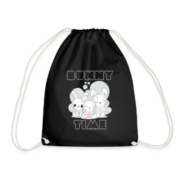 Bunny Time Rabbit Rabbits Graphique amusant - Sac de sport léger - noir - Devant