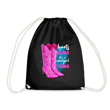 Boots And Bling - Drawstring Bag - black - Front