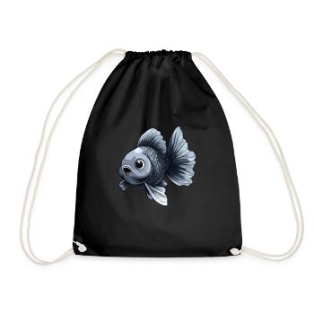 Poisson rouge à queue voilée argentée - Sac de sport léger - noir - Devant