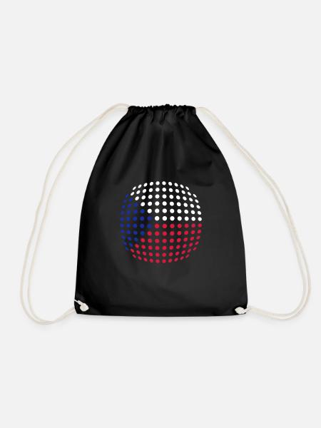 Czech Flag - Drawstring Bag - black