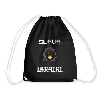 UKRAINE Symbole des héros SLAVA UKRAINI - Sac de sport léger - noir - Devant
