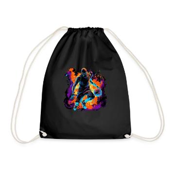 Basketball player in art design for sports fans - Drawstring Bag - black - Front