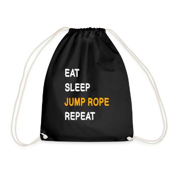 Eat, Sleep, Jump Rope, Repeat - Turnbeutel - Schwarz - Vorne