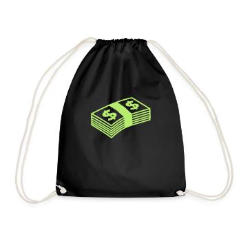 Money dollars B&W - Turnbeutel - Schwarz - Vorne