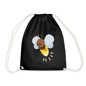 Dessin animé mignon luciole - Sac de sport léger - noir - Devant