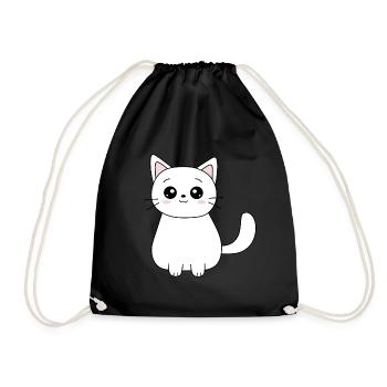 Kawaii Katze Kätzchen Geschenkideen Weihnachten - Turnbeutel - Schwarz - Vorne