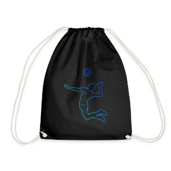 Women's Volley Volleyball Player Playing Volleyball - Drawstring Bag - black - Front