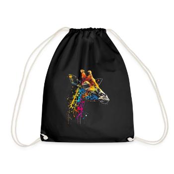 Bunte Giraffe Graffiti Airbrush Artwork - Turnbeutel - Schwarz - Vorne