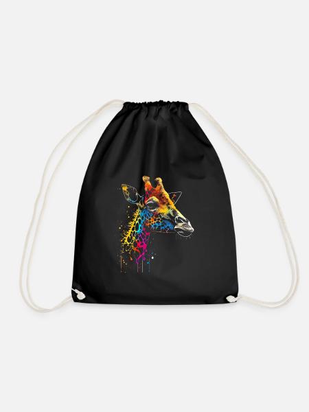 Bunte Giraffe Graffiti Airbrush Artwork - Turnbeutel - Schwarz