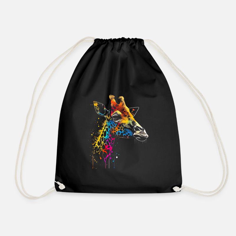 Bunte Giraffe Graffiti Airbrush Artwork - Turnbeutel - Schwarz