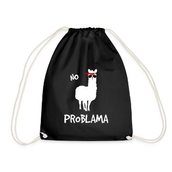 No Problama weiss - Turnbeutel - Schwarz - Vorne