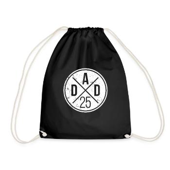 Dad 25 Vater Baby Papa 2025 grunge - Turnbeutel - Schwarz - Vorne