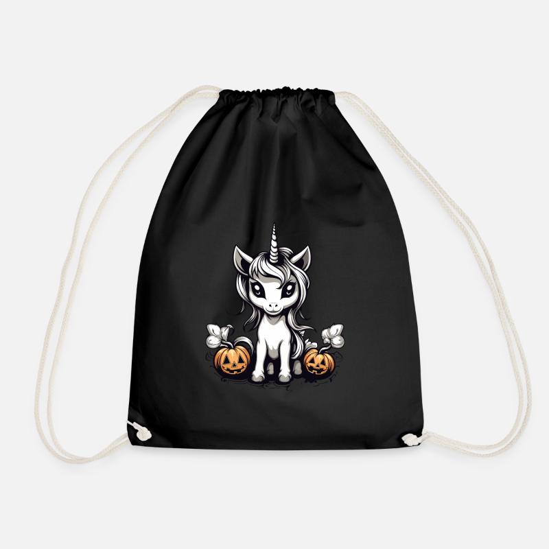 Halloween Einhorn Design - Turnbeutel - Schwarz