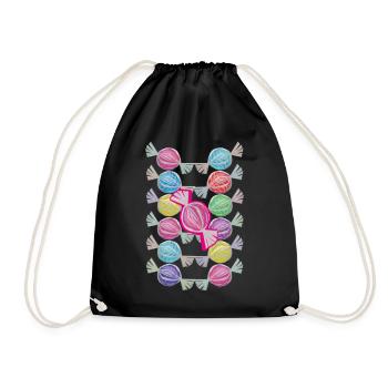 12 Bonbons mignons colorés - Sac de sport léger - noir - Devant