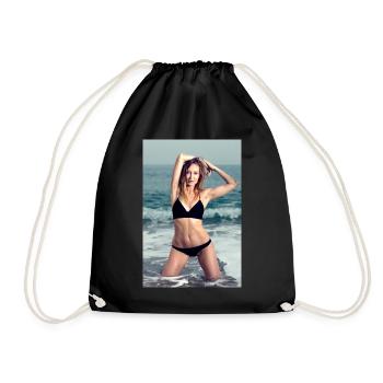 Alena mit Bikini am Strand - Turnbeutel - Schwarz - Vorne