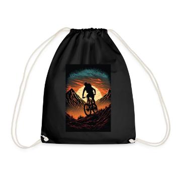 Athlètes extrêmes descente au coucher du soleil - Sac de sport léger - noir - Devant