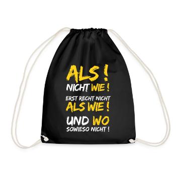 Grammatik Spruch Deutsch Lehrer Rechtschreibung - Turnbeutel - Schwarz - Vorne