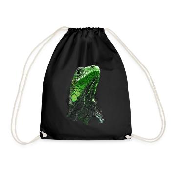 IGUANE VERT - ANIMAL DE COMPAGNIE IGUANE VERT COMMUN - Sac de sport léger - noir - Devant