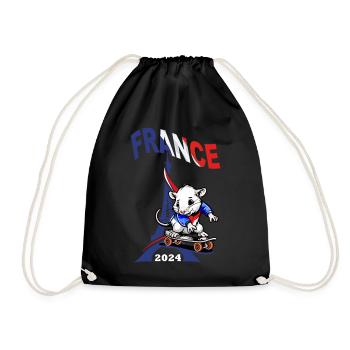 JEUX FRANCE A PARIS EN 2024 - HUMOUR RAT SKATE - Sac de sport léger - noir - Devant