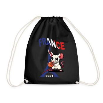 JEUX FRANCE PARIS EN 2024 - HUMOUR RAT BASKETBALL - Sac de sport léger - noir - Devant