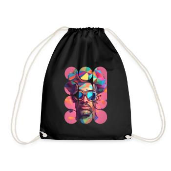 Colorful Geometric Artist - Drawstring Bag - black - Front