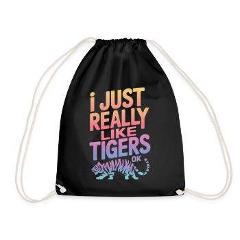 Tiger Animal Zoo Wild Animal - Drawstring Bag - black - Front