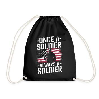 Soldat militaire vétéran - Sac de sport léger - noir - Devant