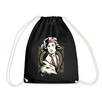 Flappers Mädchen VIOLETT - Turnbeutel - Schwarz - Vorne