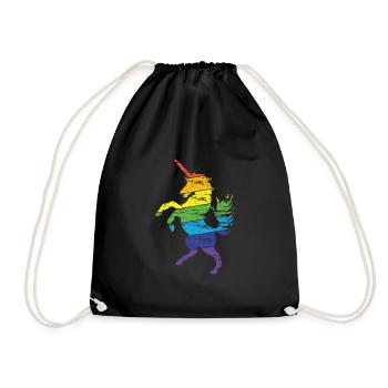 Arc en ciel Licorne - Sac de sport léger - noir - Devant