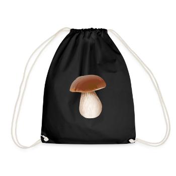 Champignons Porcini cueillette champignon cueilleur de champignons - Sac de sport léger - noir - Devant